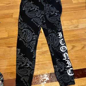 Black Paisley Print Sweatpants